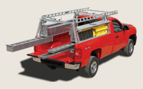 Tool box with shop ladder rack